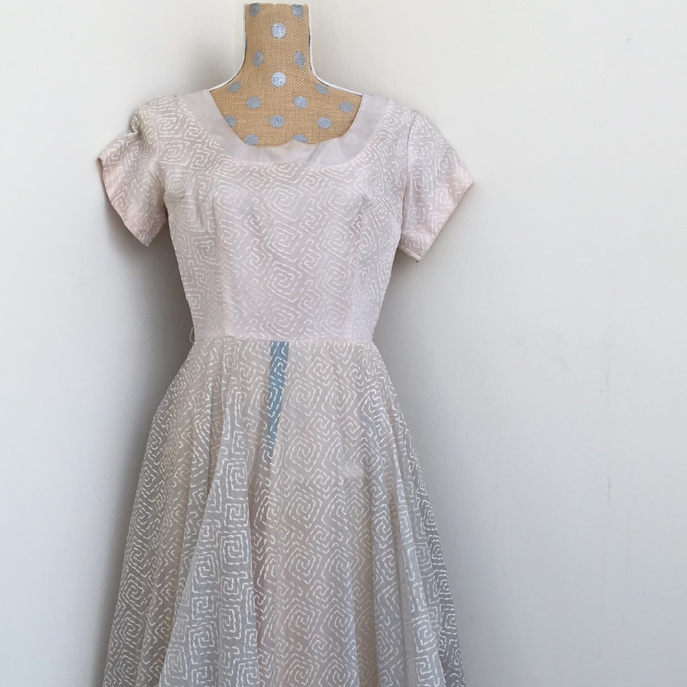 Vintage Flocked Dress - Picture 7 of 7